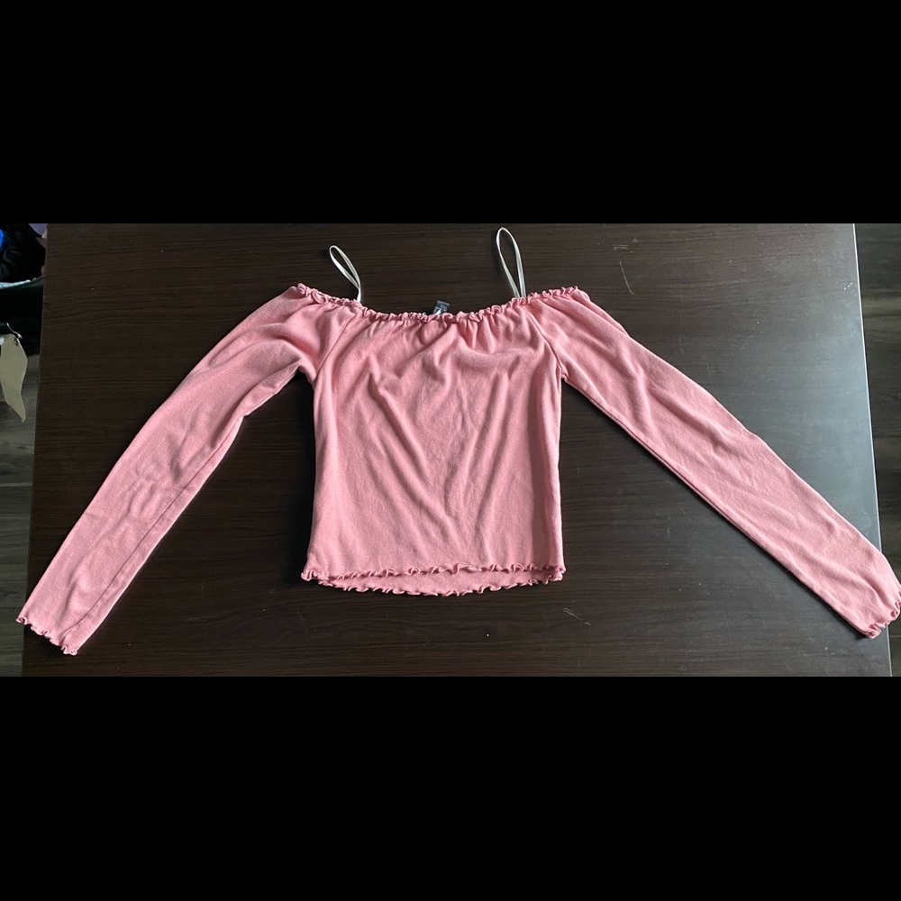 Off the shoulder pink crop top